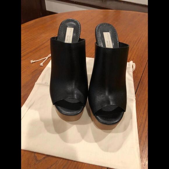 New Stella McCartney Scott Black Sandal Vegan Leather Clog Mules Slides sz 41 10 - Picture 2 of 9